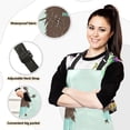 thumbnail image 2 of Mint-chocolate-color Cute Monsters Apron Set with Oven Mitts Pot Holders Set of 5 Kitchen Stuff Accessories, 2 of 6
