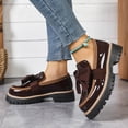 thumbnail image 5 of Coffee Women Everyday Loafers Bow Accent Platform Sole Construction Broad Size Range In Warm Brown Shade Comfortable And Chic For Seasonal Casual Wear, 5 of 9
