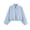 Light Blue, variant on Polka Dot Jacket for Women Drop Shoulder Puff Sleeve Collared Long Sleeve Zip Casual Vintage Vacation Travel Loose Jacket, Brown M