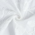 thumbnail image 5 of Dainty Home Rita 3D Floral Chenille Embroidered Solid Sheer Linen Look 76" x 84" Window Curtain Panel Pair in White, 5 of 8