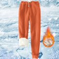 thumbnail image 2 of Mifelio Pants for Women, Women's Warm Lined Athletic Sweatpants High Waisted Jogger Pants Fleece Lined Winter Thicken Outdoor Long Pants Women's Pants Orange S, 2 of 5