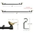 thumbnail image 4 of MERIVILLE 1" Single Curtain Rod Set, Adjustable 28-48 Inches, Bird Finials, Renaissance Gold, 4 of 5