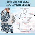 thumbnail image 4 of Oversized Wearable Blanket Hoodie,Purple Floral and Petal Pattern Sherpa Blanket Hoodie with Super Pockets,Super Warm Fuzzy Pullover for Women & Men, 4 of 6