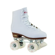 Angle View: Chicago Ladies' Deluxe Quad Roller Skates White Classic Rink Skate, Size 7
