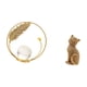 thumbnail image 5 of Escultura de gato con bola de cristal, figura de resina metálica, adorno de escritorio para interiores, estatua coleccionable para pasillo, chimenea,, 5 of 8