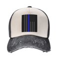 thumbnail image 2 of Men Women Group Of Thin Blue Line Flag Distressed Twill Cotton Baseball Cap Vintage Adjustable Dad Hat, 2 of 7