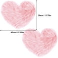 thumbnail image 3 of 2 Pieces Fluffy Heart Shaped Rug Faux Area Rug Bushy Room Carpet for Home Living Room Sofa Floor Bedroom, 12 x 16 Inch (Pink), 3 of 14