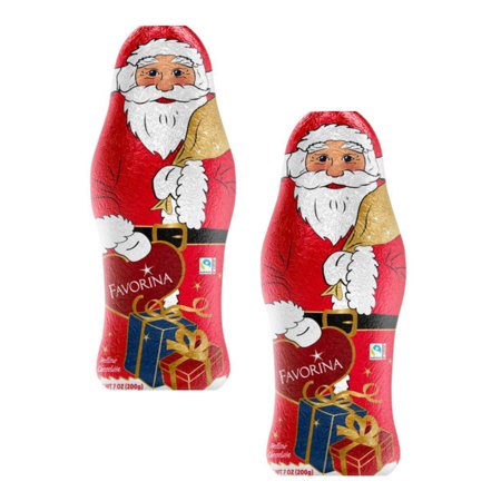 Favorina hollow chocolate Santa Claus, (Pack of 2)