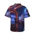 thumbnail image 3 of Daiia Futuristic Bar Space View Hawaiian Shirt for Men Gentle Cotton Regular Short Sleeve Casual-Small, 3 of 9
