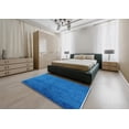 thumbnail image 5 of Ahgly Company Machine Washable Indoor Square Industrial Modern Neon Blue Area Rugs, 5' Square, 5 of 7