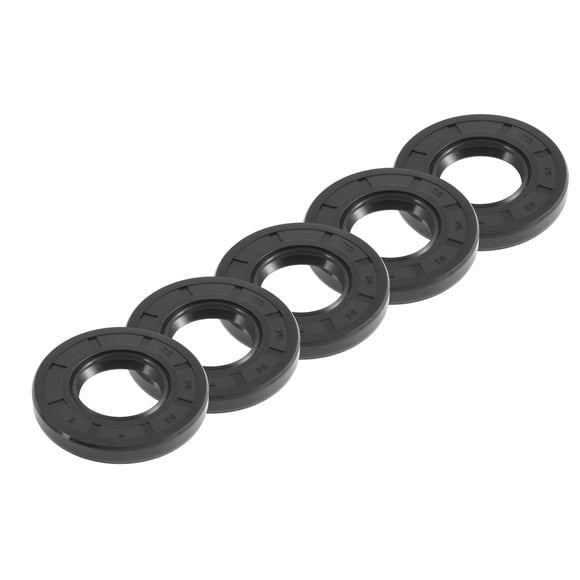Sello de Aceite Universal TC Doble Labio con Resorte de Acero 26x52x7mm Alta Presión Caucho NBR Negro 5pcs