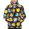 thumbnail image 4 of KLL Cartoon Bird Owl Print Mens Hoodie Long Sleeve Casual Pullover Hooded Sweatshirt Fashion Drawstring Hoodies with Pocket-Large, 4 of 6