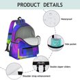 thumbnail image 4 of Blue and Purple Checkered Pattern Backpack for School, Cute School Bag with Adjustable Shoulder Straps and Padded Back, 13.4"x11"x4.7", 4 of 5
