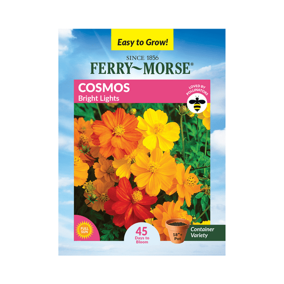 Ferry-Morse 450MG Cosmos Bright Lights Annual Flower Seeds, Full Sun