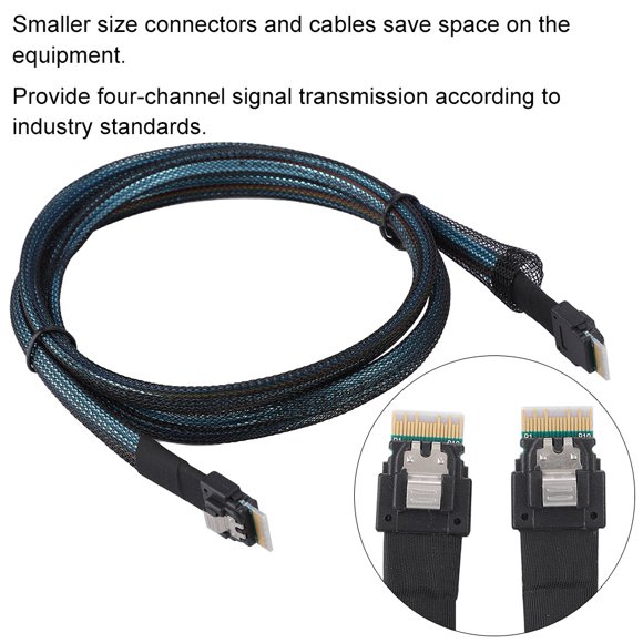 Cabledeconn Slim 38pin SFF-8654 to SFF-8654 Server HDD Data Transmission Cable 1M