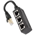 thumbnail image 2 of Adaptador de Red Multipuerto VentDepot divisor RJ45 1-3 hasta 100Mbps Interior Negro Plástico y metal, 2 of 2