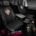 thumbnail image 4 of Ed Hardy Car Seat Covers, Fashion Leopard Print Front Seat Covers with Tiger Graphic, Universal Fit, Airbag Compatible for Cars, SUVs and Trucks Front Seats,Black, 4 of 10