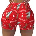 thumbnail image 2 of Logiee Christmas Deer 1 Print Women's Biker Shorts,Workout Gym Shorts,Scrunch Shorts,Tummy Control Hidden Scrunch Running Yoga Shorts-Medium, 2 of 8