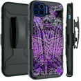 thumbnail image 1 of DALUX V Hybrid Kickstand Holster Phone Case Compatible with Motorola Moto One 5G / Moto One 5G Plus (2020) - Purple Dragon, 1 of 3