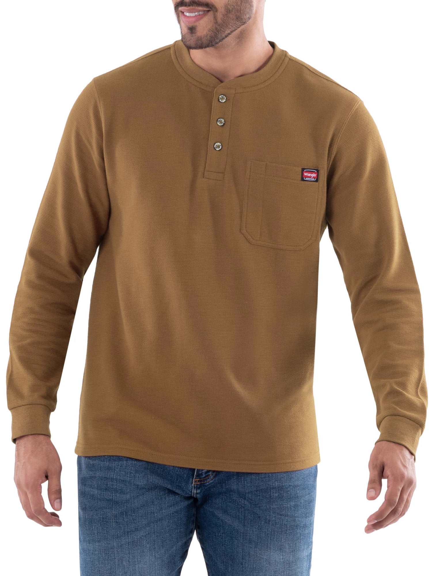 Wrangler Men's Long Sleeve Henley Shirt 