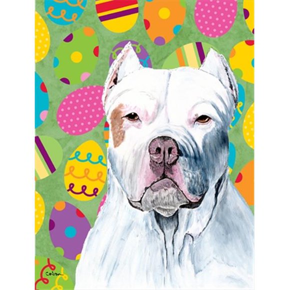 11 x 15 in. Pit Bull Easter Eggtravaganza Garden Size Flag