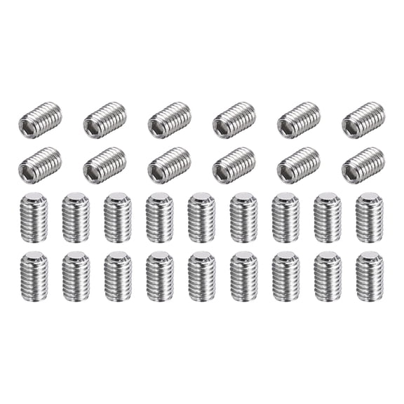 80 Pcs M5-0.8 x 8mm Grub Screws, 304 Stainless Steel Cup Point Allen Head Screws Internal Hex Socket Drive