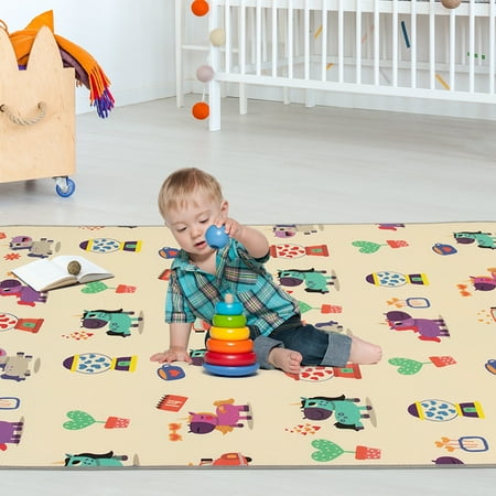 Gymax 67 X59 Folding Baby Play Mat Reversible Xpe Floor Playmat