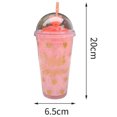 thumbnail image 5 of Water Cup Cartoon Bear Pattern Drinkware Silicone Ice Cream Juice Mug with Straw for Office, 5 of 8