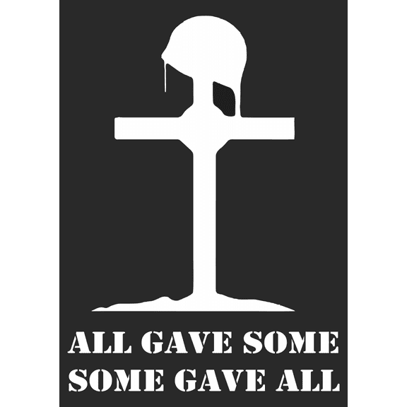 All Gave Some Some Gave All Soldier Cross 3.8" Decal