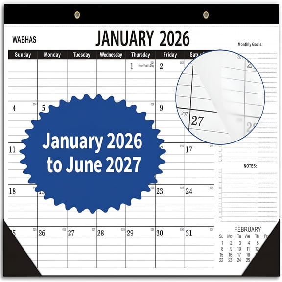 CCOCC Desk Calendar 2026, January 2026 to June 2027, Desk Calendar with to-do list, Calendar 2026-2027-18 Months, 17" x 12" for Home or Office.