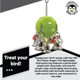 thumbnail image 6 of 1939 Duo Flower Ringer bird toy with acrylic flowers and bells, handcrafted by Impeckable Bird Toys for Conures Budgies Greys Lovebirds, 6 of 8