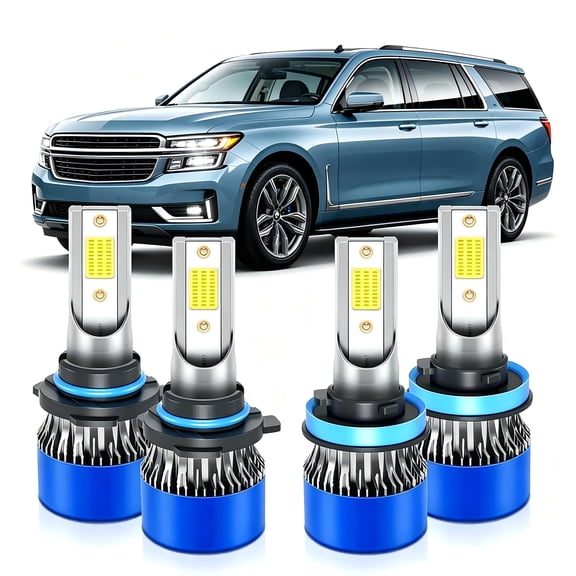 soukeo Fit for Chevy Suburban/Suburban 3500HD with Halogen 2015-2021 LED Headlight Bulbs,High Beam 9005 Low Beam H11,1:1 Halogen Size,Plug and Play,6500K Cool White,4pcs