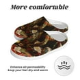 thumbnail image 6 of Xecao Elegant Still Life Roses Print Cotton Slippers Fuzzy Warm Cozy Slippers Non Slip House Slippers For Indoor Outdoor Cotton Slippers House Slippers-35/36, 6 of 7