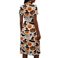 thumbnail image 5 of Halloween Costume Dresses for Women Short Sleeve V-Neck Halloween Print Casual Dress for Halloween Parties, Cosplay, Trick or Treat Gray B S, 5 of 5