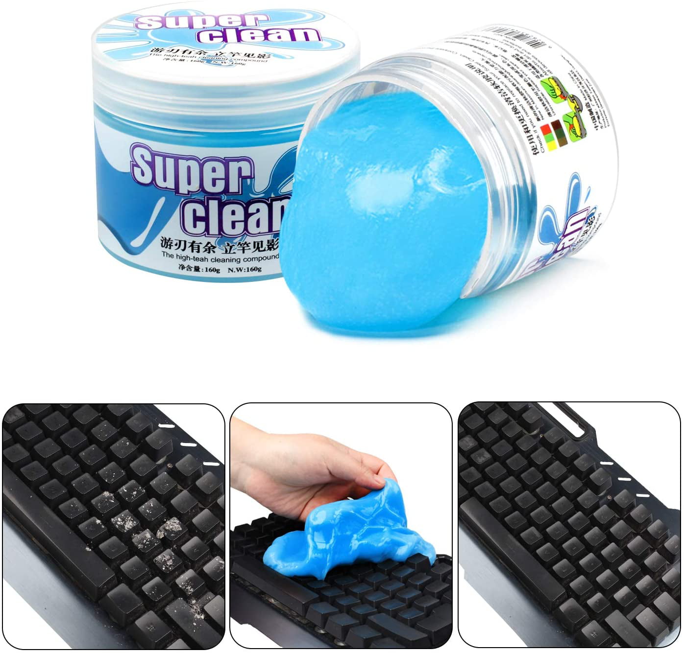 Car Air Vent Magic Dust Cleaner Gel Household Auto Laptop Keyboard Cleaning  Gel Office Gap Wash Mud Removal Slime Rubber - Car Wash Mud - AliExpress