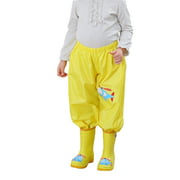 ZAXARRA Children Waterproof Rain Pants Lightweight Rain Gear Unisex