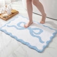 thumbnail image 6 of JHyouerji Bow Print Faux Wool Bath Mat 16x24 Inch,Blue Water Absorbent Non Slip Soft Entryway Shower Rug for Bathroom Home Floor Decor, 6 of 7