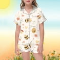 thumbnail image 2 of Pyjamas pour Enfants Ensemble Imprimé à Manches Courtes Mode Col Rabattu Vêtements pour Bébé Fille Noir 2-3 Ans, 2 of 3