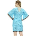 thumbnail image 1 of Bimba Light Blue Short Length Printed Women's Beach Dress With Tie Waist Dori - 8, 1 of 2