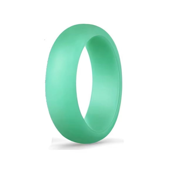 Teal/Green Silicone Wedding Ring Band Women Temporary Rubber Flexible Gym Travel