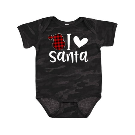 

Inktastic Christmas Santa Buffalo Plaid Boys or Girls Baby Bodysuit