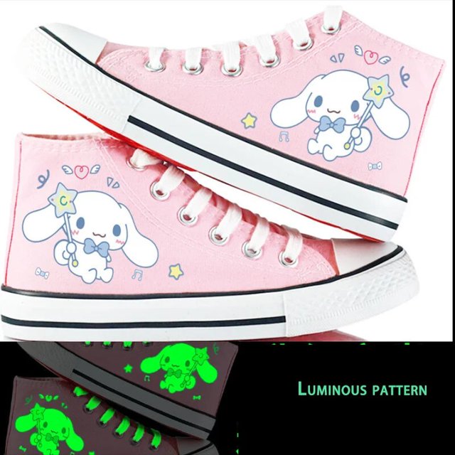 Sanrio-zapatos de lona de alta calidad de Hello Kitty para niños, zapatillas Kawaii luminosas con suelas suaves, a la moda, regalo