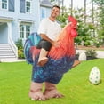 thumbnail image 3 of Inflatable chicken costume rooster adult suit fun cosplay Christmas carnival Halloween dress up men and women birthday Christmas,Height 59"–74.8",Blue, 3 of 6