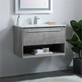 thumbnail image 2 of 30 inch Single Bathroom Floating Vanity in Concrete Grey, 2 of 14