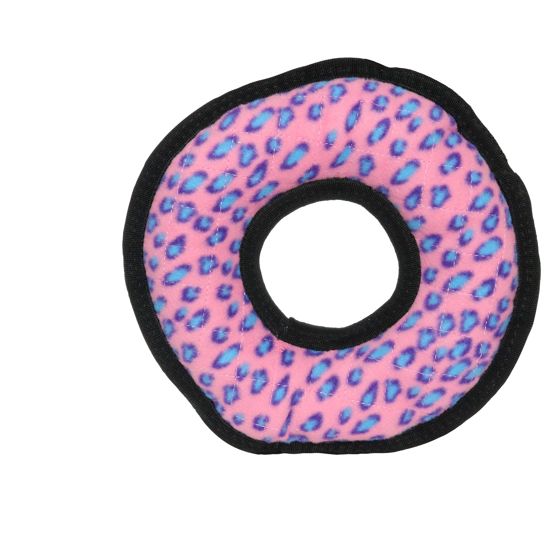 TUFFY® Ultimate Ring Pink Leopard, 2-Pack, Durable Plush Squeaky Dog Toys