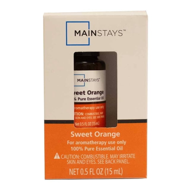 Aceite Esencial Mainstays de Naranja Frasco de Vidrio 15 ml Anaranjado