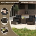 thumbnail image 4 of Spaco 5-Piece Outdoor Wicker Set with Soft and Cozy Cushions, Furniture Set with 3-in-1 Multifunctional Ottomans and Practical Coffee Table, Furniture Set for Outdoor, Black, 4 of 5