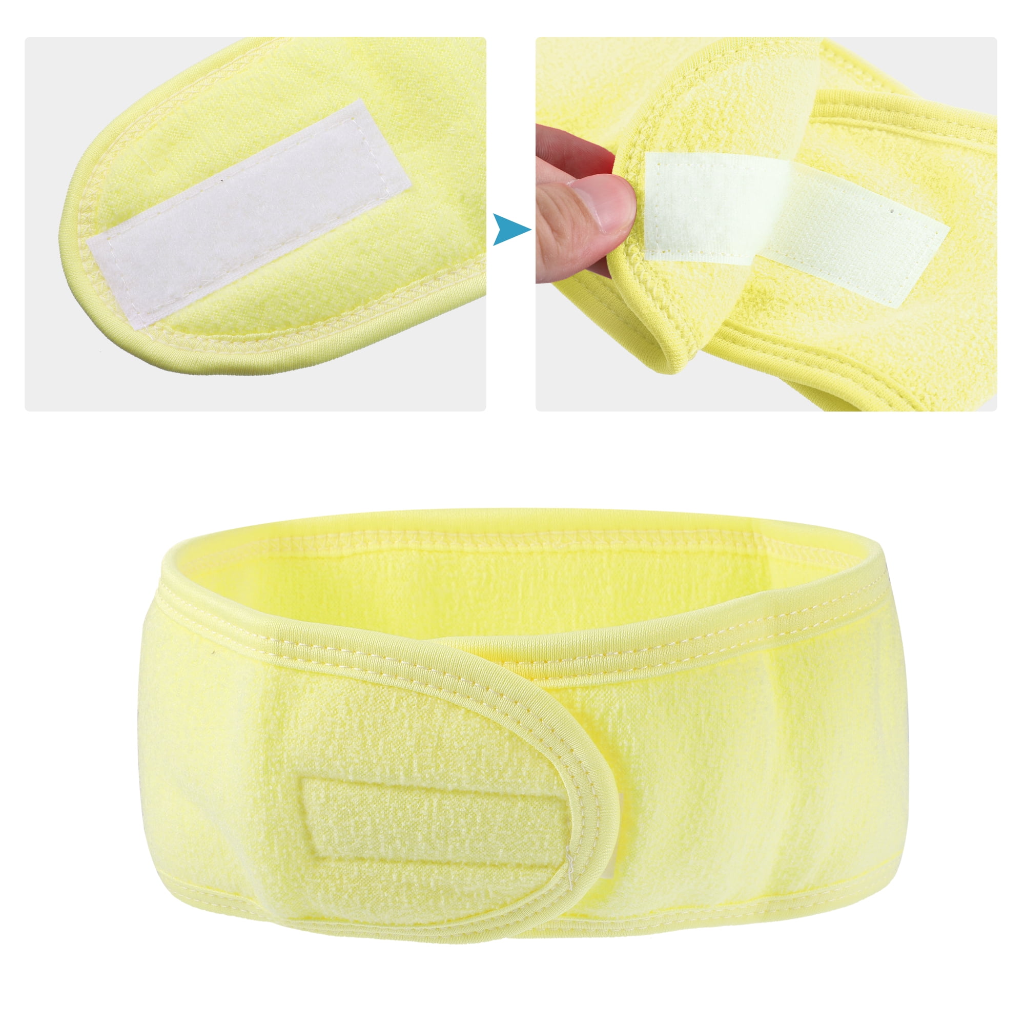 Unique Bargains 4 Pcs Spa Headband for Face Washing and Bathing Yellow