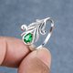 thumbnail image 1 of Peacock Tail Ring Inlaid Teardrop Cut Rainbow Zircon Elegant Promise Finger Ring, 1 of 5