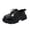Black, variant on Girls Platform Loafers Slip On Chunky Shoes with Non-Slip Sole Round Toe School Uniform Dress Shoes Gold 35